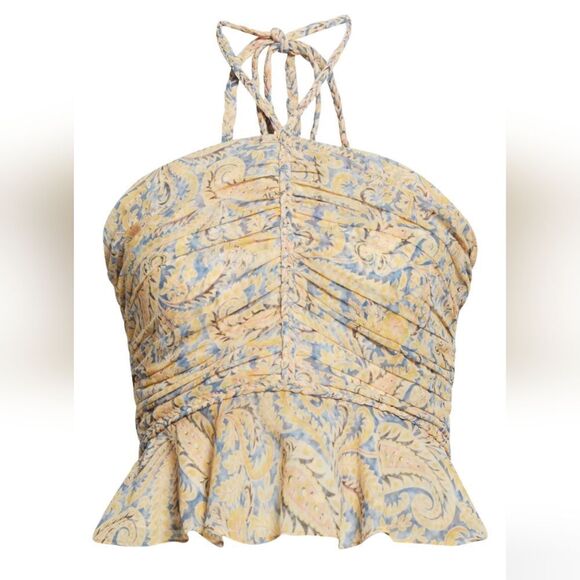 Veronica Beard Tops - NWOT Veronica Beard Arienne Paisley Silk Halter Top
